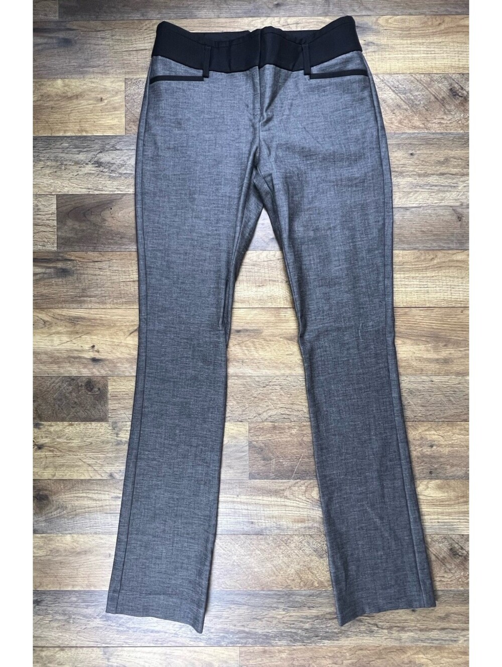 EXPRESS Columnist womens bootcut dress pants size 0 0R stretch gray mid rise